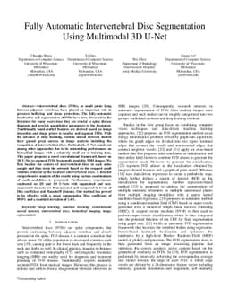 Fully Automatic Intervertebral Disc Segmentation Using Multimodal 3D
  U-Net