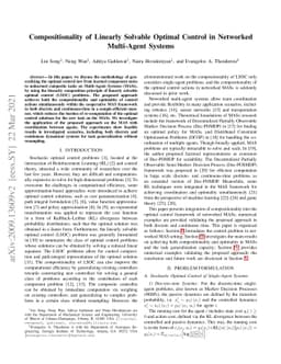 Compositionality of Linearly Solvable Optimal Control in Networked
  Multi-Agent Systems