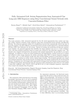 Fully Automated Left Atrium Segmentation from Anatomical Cine Long-axis
  MRI Sequences using Deep Convolutional Neural Network with Unscented Kalman
  Filter