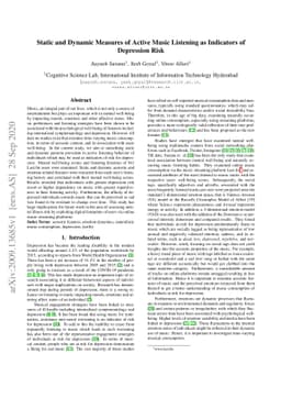 Static and Dynamic Measures of Active Music Listening as Indicators of
  Depression Risk