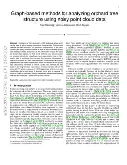 Graph-based methods for analyzing orchard tree structure using noisy
  point cloud data