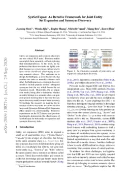 SynSetExpan: An Iterative Framework for Joint Entity Set Expansion and
  Synonym Discovery