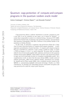 Quantum copy-protection of compute-and-compare programs in the quantum
  random oracle model