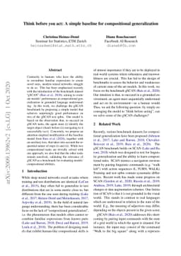 Think before you act: A simple baseline for compositional generalization