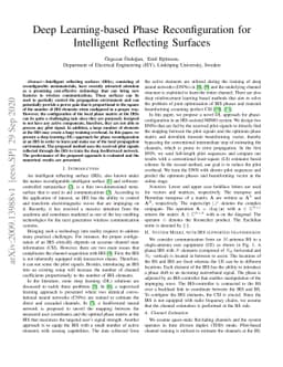 Deep Learning-based Phase Reconfiguration for Intelligent Reflecting
  Surfaces