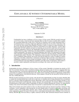 Explainable AI without Interpretable Model
