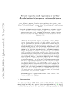 Graph convolutional regression of cardiac depolarization from sparse
  endocardial maps