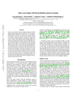 Time your hedge with Deep Reinforcement Learning