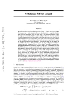 Unbalanced Sobolev Descent