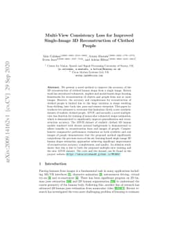Multi-View Consistency Loss for Improved Single-Image 3D Reconstruction
  of Clothed People