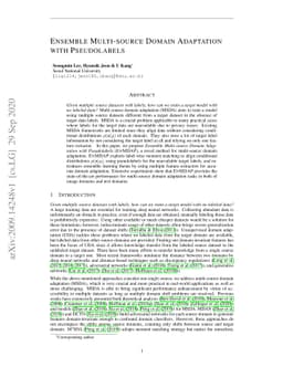 Ensemble Multi-Source Domain Adaptation with Pseudolabels