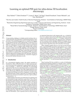 Learning an optimal PSF-pair for ultra-dense 3D localization microscopy