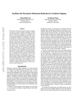 Facilitate the Parametric Dimension Reduction by Gradient Clipping