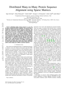 Distributed Many-to-Many Protein Sequence Alignment using Sparse
  Matrices