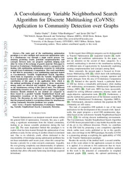 A Coevolutionary Variable Neighborhood Search Algorithm for Discrete
  Multitasking (CoVNS): Application to Community Detection over Graphs