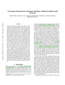 Uncertainty Estimation For Community Standards Violation In Online
  Social Networks
