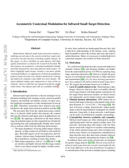 Asymmetric Contextual Modulation for Infrared Small Target Detection