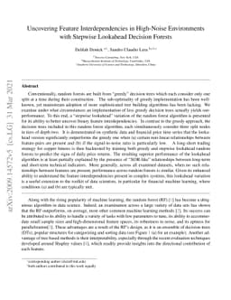 Uncovering Feature Interdependencies in High-Noise Environments with
  Stepwise Lookahead Decision Forests