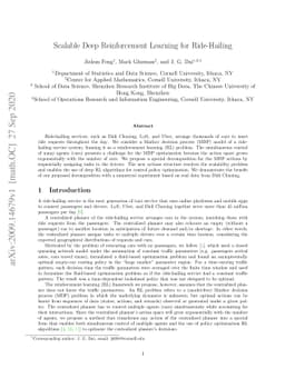 Scalable Deep Reinforcement Learning for Ride-Hailing