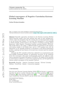 Global convergence of Negative Correlation Extreme Learning Machine