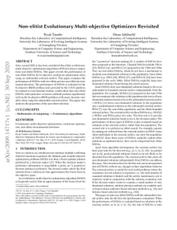 Non-elitist Evolutionary Multi-objective Optimizers Revisited