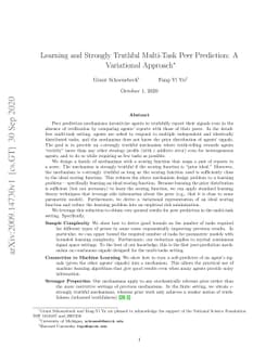 Learning and Strongly Truthful Multi-Task Peer Prediction: A Variational
  Approach
