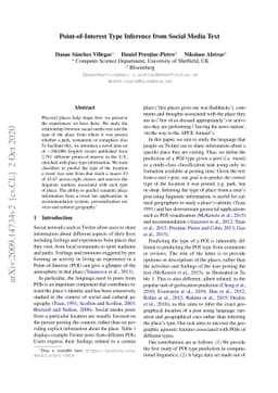 Point-of-Interest Type Inference from Social Media Text
