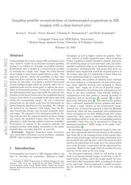 Sampling possible reconstructions of undersampled acquisitions in MR
  imaging