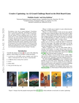 Creative Captioning: An AI Grand Challenge Based on the Dixit Board Game