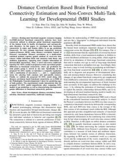 Distance Correlation Based Brain Functional Connectivity Estimation and
  Non-Convex Multi-Task Learning for Developmental fMRI Studies