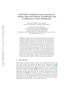 Self-Guided Multiple Instance Learning for Weakly Supervised Disease
  Classification and Localization in Chest Radiographs