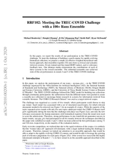 RRF102: Meeting the TREC-COVID Challenge with a 100+ Runs Ensemble