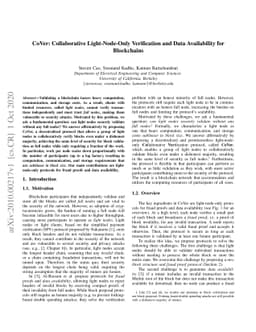 CoVer: Collaborative Light-Node-Only Verification and Data Availability
  for Blockchains