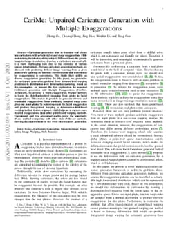 CariMe: Unpaired Caricature Generation with Multiple Exaggerations