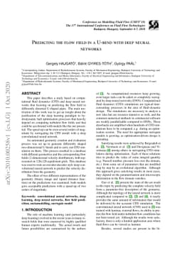 Predicting the flow field in a U-bend with deep neural networks