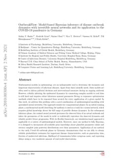 OutbreakFlow: Model-based Bayesian inference of disease outbreak
  dynamics with invertible neural networks and its application to the COVID-19
  pandemics in Germany