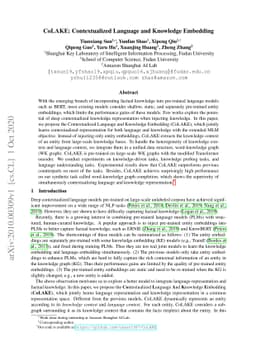 CoLAKE: Contextualized Language and Knowledge Embedding