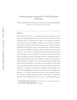 A Deep Learning Framework for COVID Outbreak Prediction
