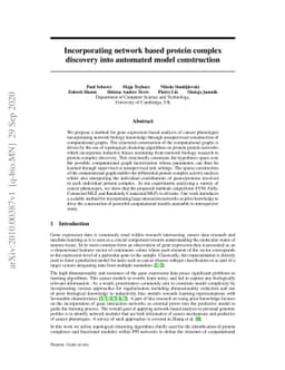 Incorporating network based protein complex discovery into automated
  model construction