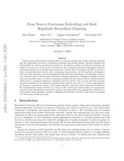 From Trees to Continuous Embeddings and Back: Hyperbolic Hierarchical
  Clustering