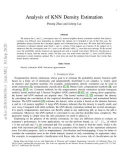 Analysis of KNN Density Estimation