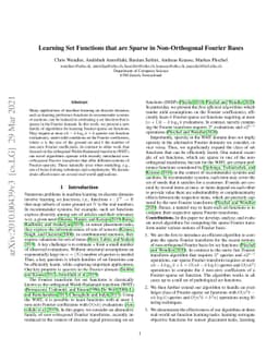 Learning Set Functions that are Sparse in Non-Orthogonal Fourier Bases