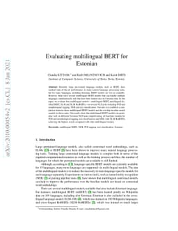 Evaluating Multilingual BERT for Estonian
