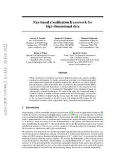 Ray-based classification framework for high-dimensional data