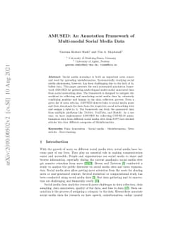AMUSED: An Annotation Framework of Multi-modal Social Media Data