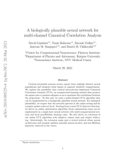 A biologically plausible neural network for multi-channel Canonical
  Correlation Analysis
