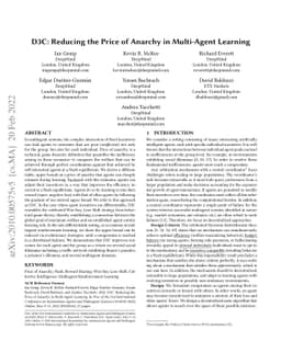 D3C: Reducing the Price of Anarchy in Multi-Agent Learning