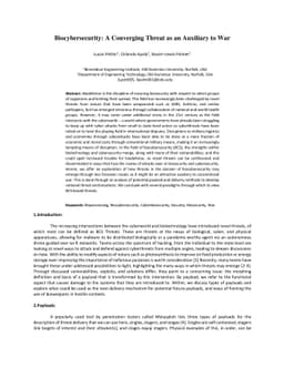 Biocybersecurity -- A Converging Threat as an Auxiliary to War