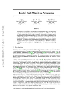 Implicit Rank-Minimizing Autoencoder