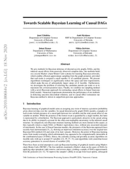 Towards Scalable Bayesian Learning of Causal DAGs